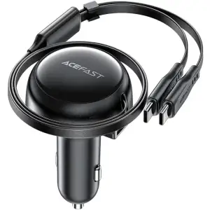 Автозарядка 3xUSB 53W (2xUSB-C+USB-A) + cable USB-C 2in1 B13 Acefast (6974316282921) UA