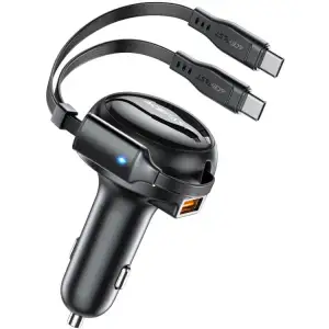 Автозарядка 3xUSB 53W (2xUSB-C+USB-A) + cable USB-C 2in1 B13 Acefast (6974316282921) UA