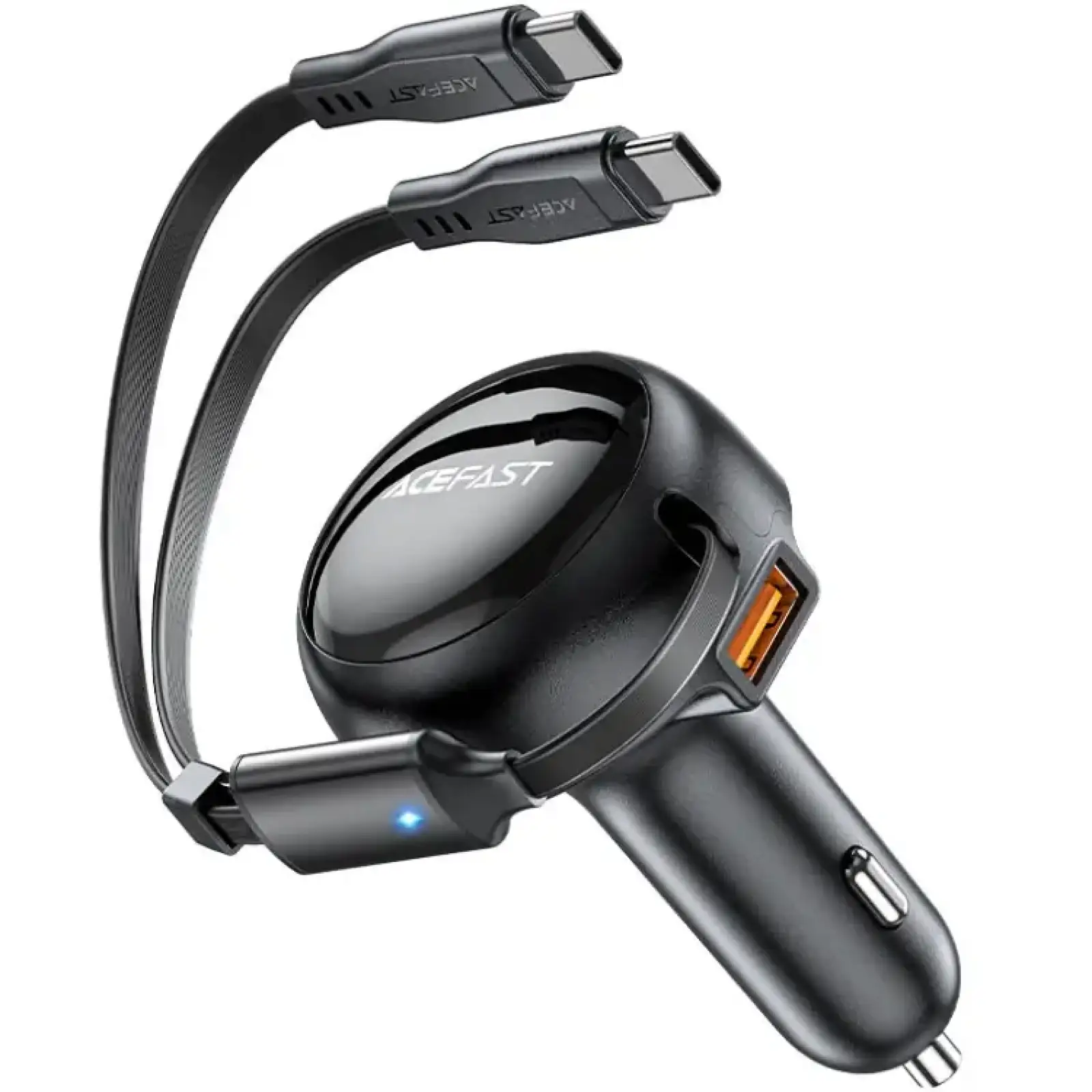 Автозарядка 3xUSB 53W (2xUSB-C+USB-A) + cable USB-C 2in1 B13 Acefast (6974316282921) UA