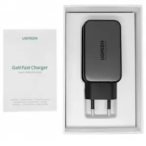 Зарядний пристрій 3xUSB 65W (2хUSB-C+USB-A) Gan CD244 Сірий Ugreen (10335) UA