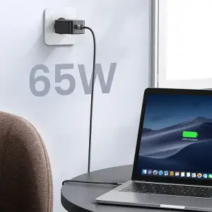 Зарядний пристрій 3xUSB 65W (2хUSB-C+USB-A) Gan CD244 Сірий Ugreen (10335) UA