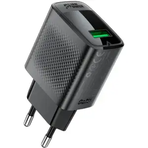 Зарядний пристрій 1xUSB-A 18W + Type-C cable A90 Fast Charger Black Acefast (6974316280064) UA