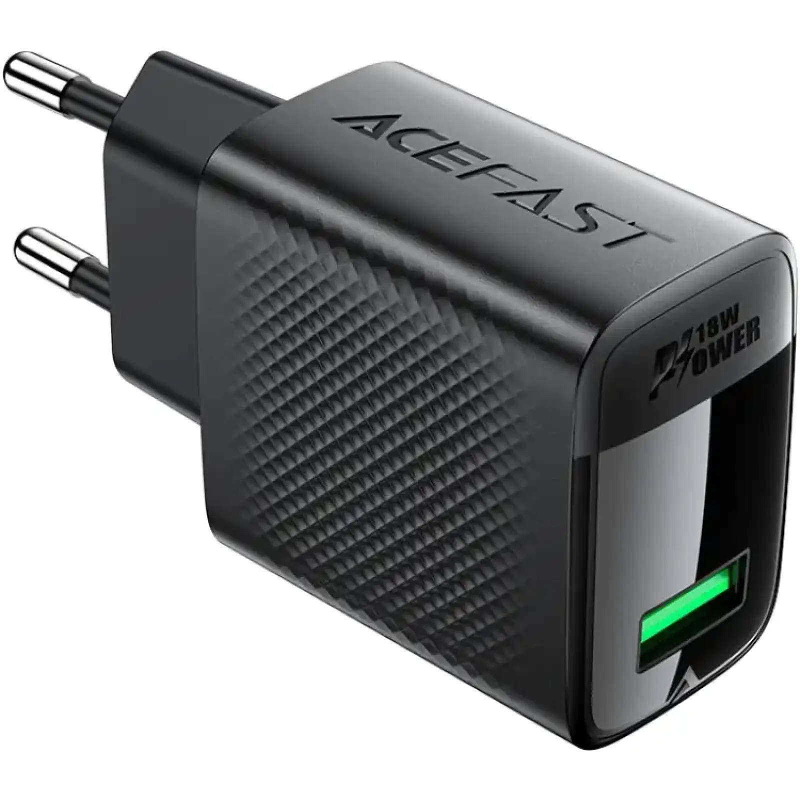Зарядний пристрій 1xUSB-A 18W + Type-C cable A90 Fast Charger Black Acefast (6974316280064) UA