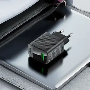 Зарядний пристрій 1xUSB-A 18W + Type-C cable A90 Fast Charger Black Acefast (6974316280064) UA