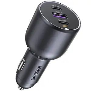 Автозарядка 3xUSB 130W (2xUSB-C+USB-A) QC 3.0 Чорна (EC705) UGREEN (35025) UA