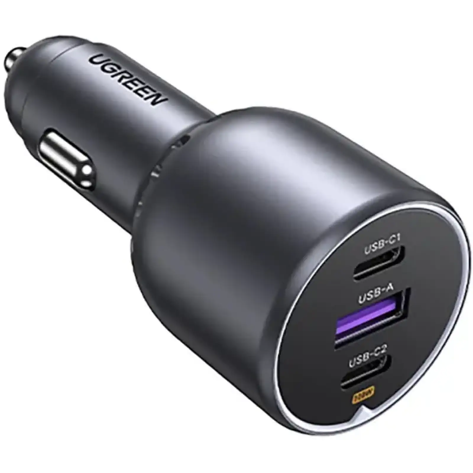 Автозарядка 3xUSB 130W (2xUSB-C+USB-A) QC 3.0 Чорна (EC705) UGREEN (35025) UA