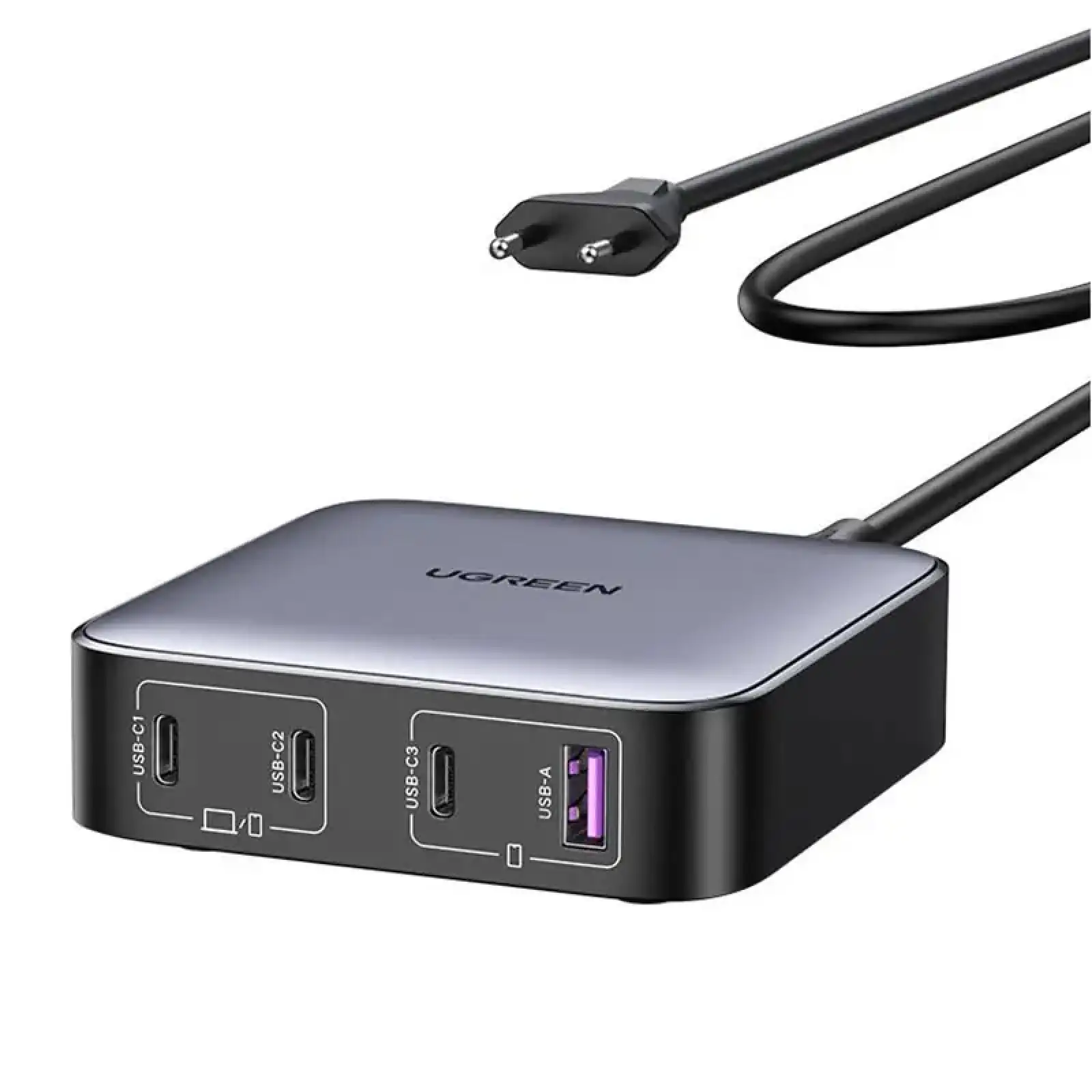 Зарядний пристрій 4xUSB 100W (3хUSB-C+USB-A) Gan Nexode чорний CD328 Ugreen Desktop Fast Charger (90928) UA