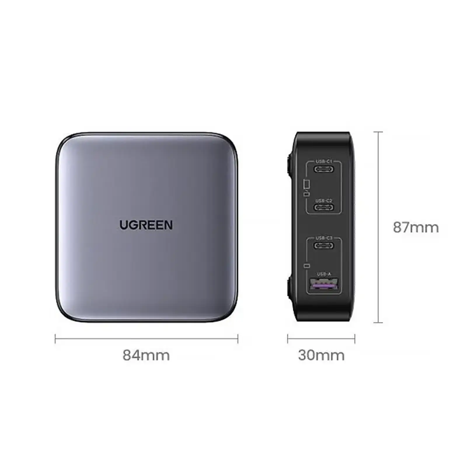 Зарядний пристрій 4xUSB 100W (3хUSB-C+USB-A) Gan Nexode чорний CD328 Ugreen Desktop Fast Charger (90928) UA
