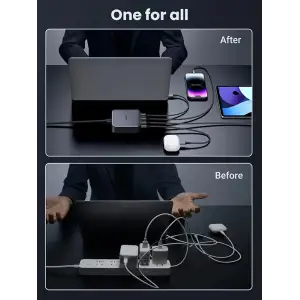 Зарядний пристрій 4xUSB 100W (3хUSB-C+USB-A) Gan Nexode чорний CD328 Ugreen Desktop Fast Charger (90928) UA