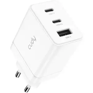 Зарядний пристрій 3xUSB 67W, (GaN, 1хUSB-C, QC+PD 3.0, вилка ЄС, для iPhone 12) , Cudy (CH67) UA