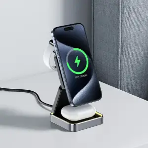Зарядний пристрій Wireless QI 3in1 15W E20 Acefast (6974316283478) UA
