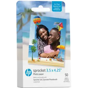 Фотопапір HP Sprocket Zink 3.5"x4.25" Глянцевий, самоклеючий, 50 листів (HPIZ3X450) UA