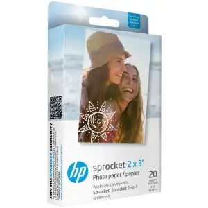 Фотопапір HP Sprocket Zink 2"x3" Глянцевий, самоклеючий, 20 листів (HPIZ2X320) UA