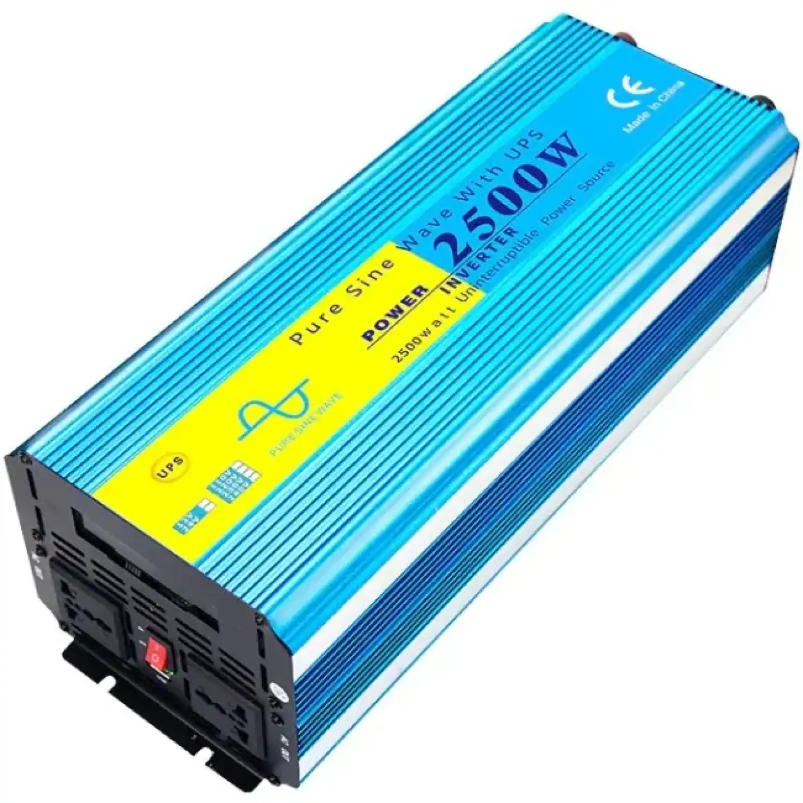 Інвертор Choetech з зарядкою, функція ДБЖ 12\220V 2500Вт, LiFePO₄/Li-ion/AGM/GEL, чиста синусоїда (INV-C2500WUPS-EU) UA