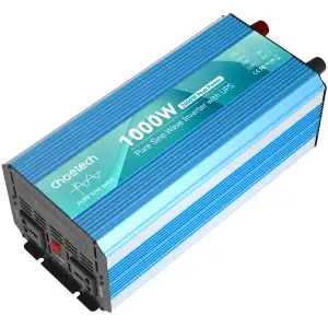 Інвертор Choetech з зарядкою, функція ДБЖ 12\220V 1000Вт, LiFePO₄/Li-ion/AGM/GEL, чиста синусоїда (INV-C1000WUPS-EU) UA