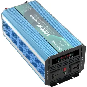 Інвертор Choetech з зарядкою, функція ДБЖ 12\220V 1000Вт, LiFePO₄/Li-ion/AGM/GEL, чиста синусоїда (INV-C1000WUPS-EU) UA