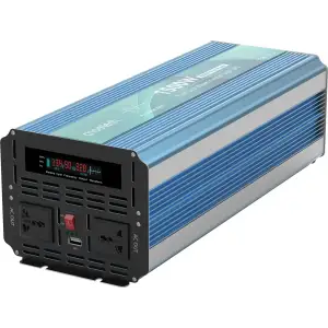 Інвертор Choetech з зарядкою, функція ДБЖ 12\220V 1500Вт, LiFePO₄/Li-ion/AGM/GEL, чиста синусоїда (INV-C1500WUPS-EU) UA