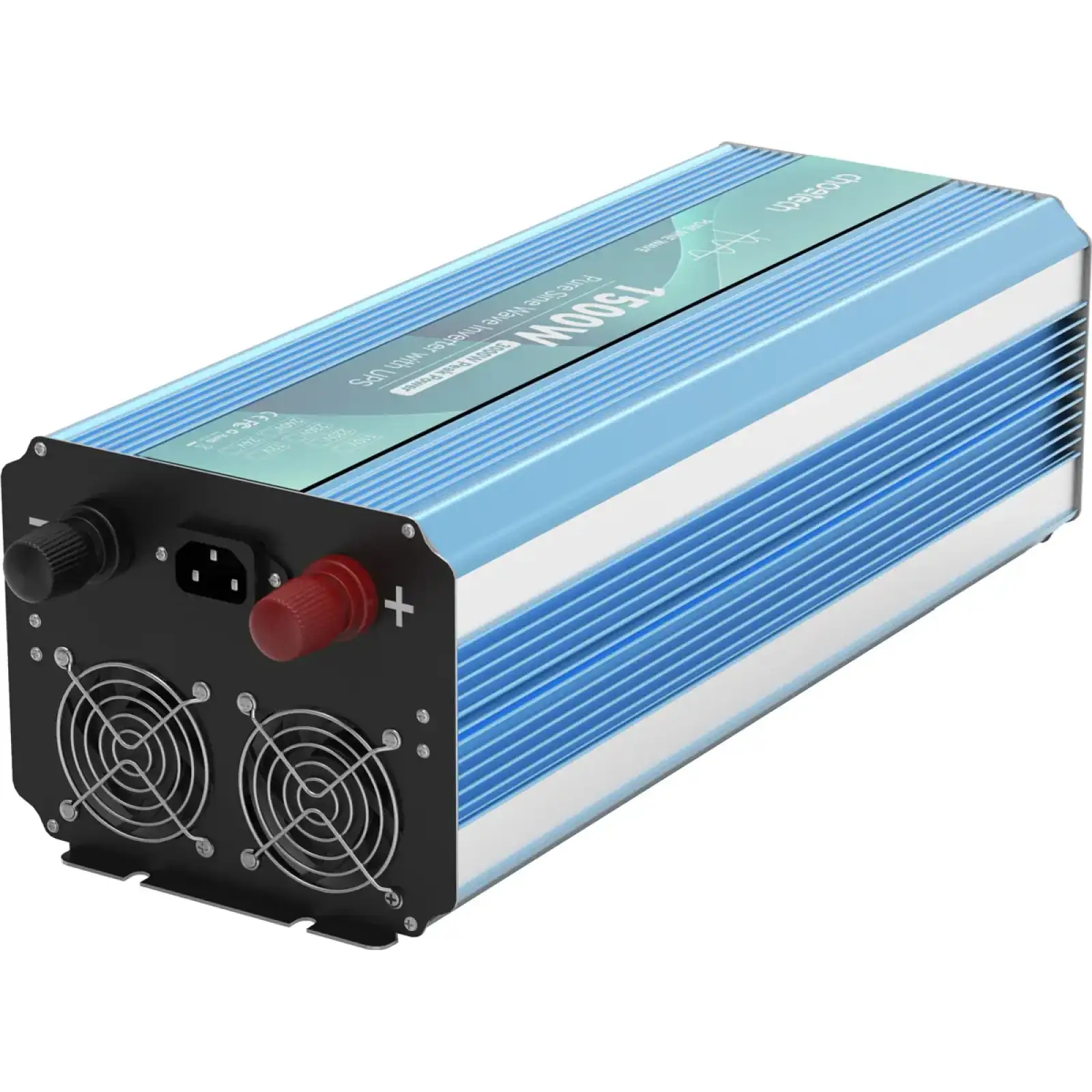 Інвертор Choetech з зарядкою, функція ДБЖ 12\220V 1500Вт, LiFePO₄/Li-ion/AGM/GEL, чиста синусоїда (INV-C1500WUPS-EU) UA