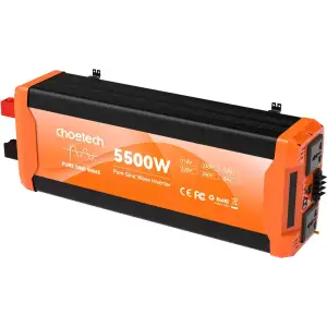 Інвертор автомобільний Choetech 12\220V 5500W (2500Вт), чиста синусоїда (CJ5000Q-V2) UA