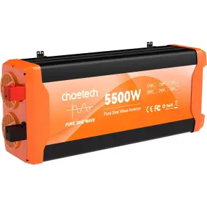 Інвертор автомобільний Choetech 12\220V 5500W (2500Вт), чиста синусоїда (CJ5000Q-V2) UA