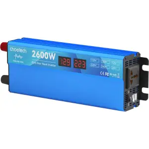 Інвертор автомобільний Choetech 12\220V 2600W (1300Вт), чиста синусоїда (CJ2600Q-V2) UA