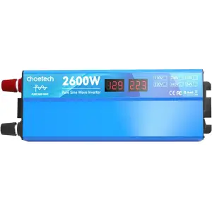 Інвертор автомобільний Choetech 12\220V 2600W (1300Вт), чиста синусоїда (CJ2600Q-V2) UA