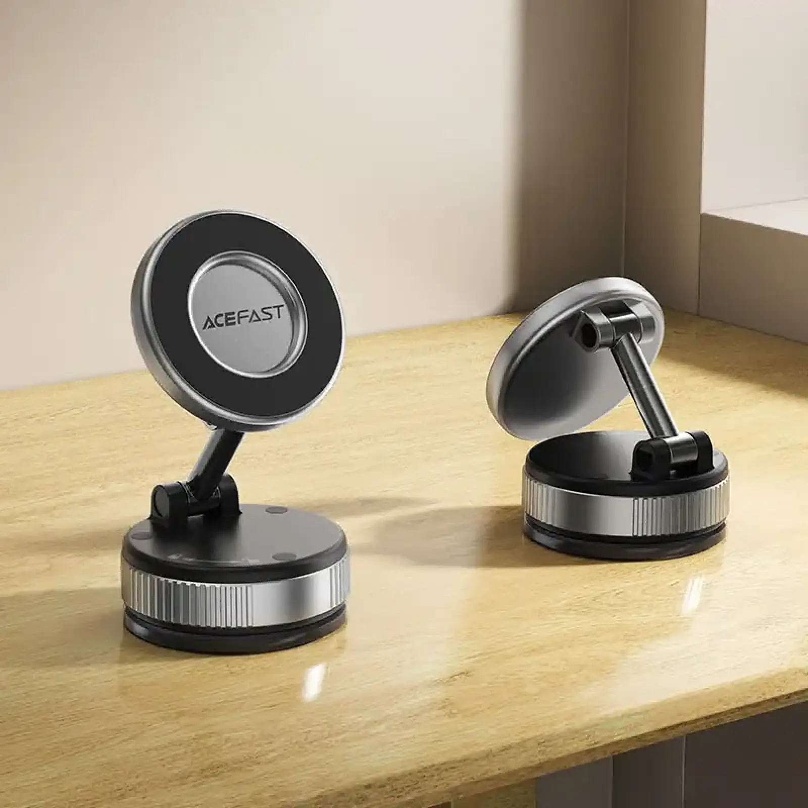 Тримач для смартфона Acefast E28 manual suction cup metal grey (6974316284833) UA