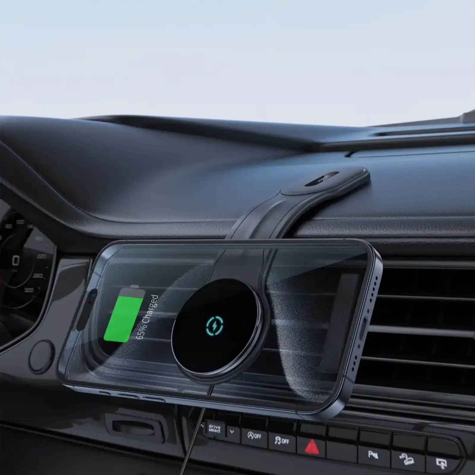 Автомобільне кріплення для смартфона D21 Magnetic wireless (на панель) Velcro Acefast (6974316282907) UA