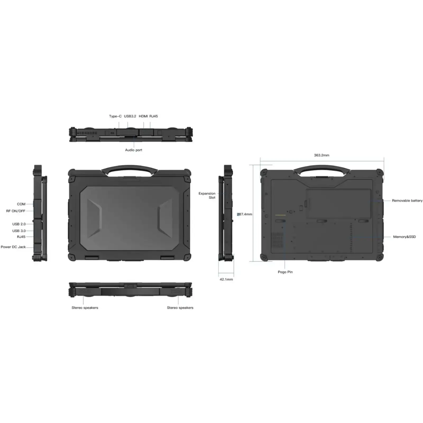 Захищений ноутбук AGN X14A Black (AGN_x14A_i5_12Th_16_512) UA