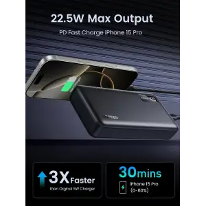 Зовнішній акумулятор Ugreen 20000mAh 22,5W PD 2хUSB-A +2xUSB-C Black (PB312) (25683) UA