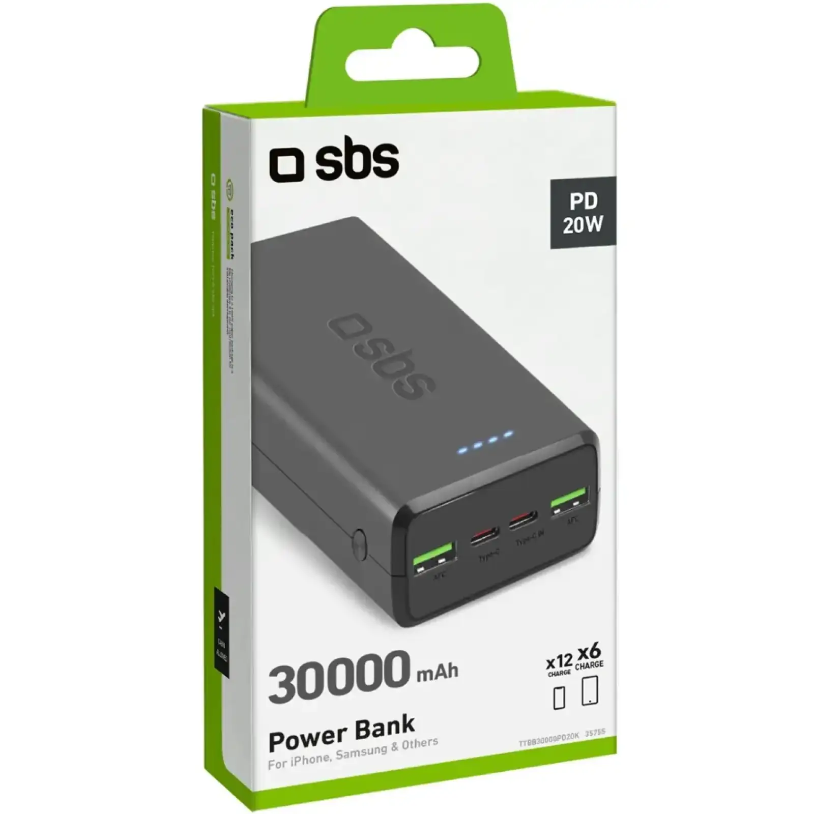 Зовнішній акумулятор SBS (TTBB30000PD20K) UA