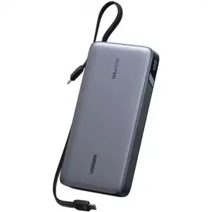 Зовнішній акумулятор Ugreen 25000mAh 165W PD3.1/QC, USB-A,USB-С IN/OUT, with built in 2xUSB-C cables (PB552) Gray (55995B) UA