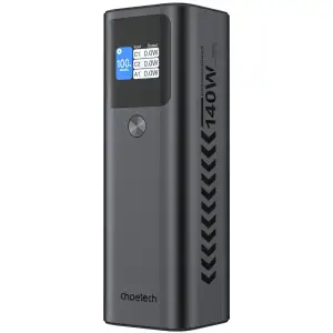 Зовнішній акумулятор Choetech 27000mAh 140W PD5.0,QC3.0, USB-A, 2xUSB-C In/Out, TFT Display, black (B670-CCGY) UA