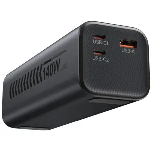 Зовнішній акумулятор Choetech 27000mAh 140W PD5.0,QC3.0, USB-A, 2xUSB-C In/Out, TFT Display, black (B670-CCGY) UA