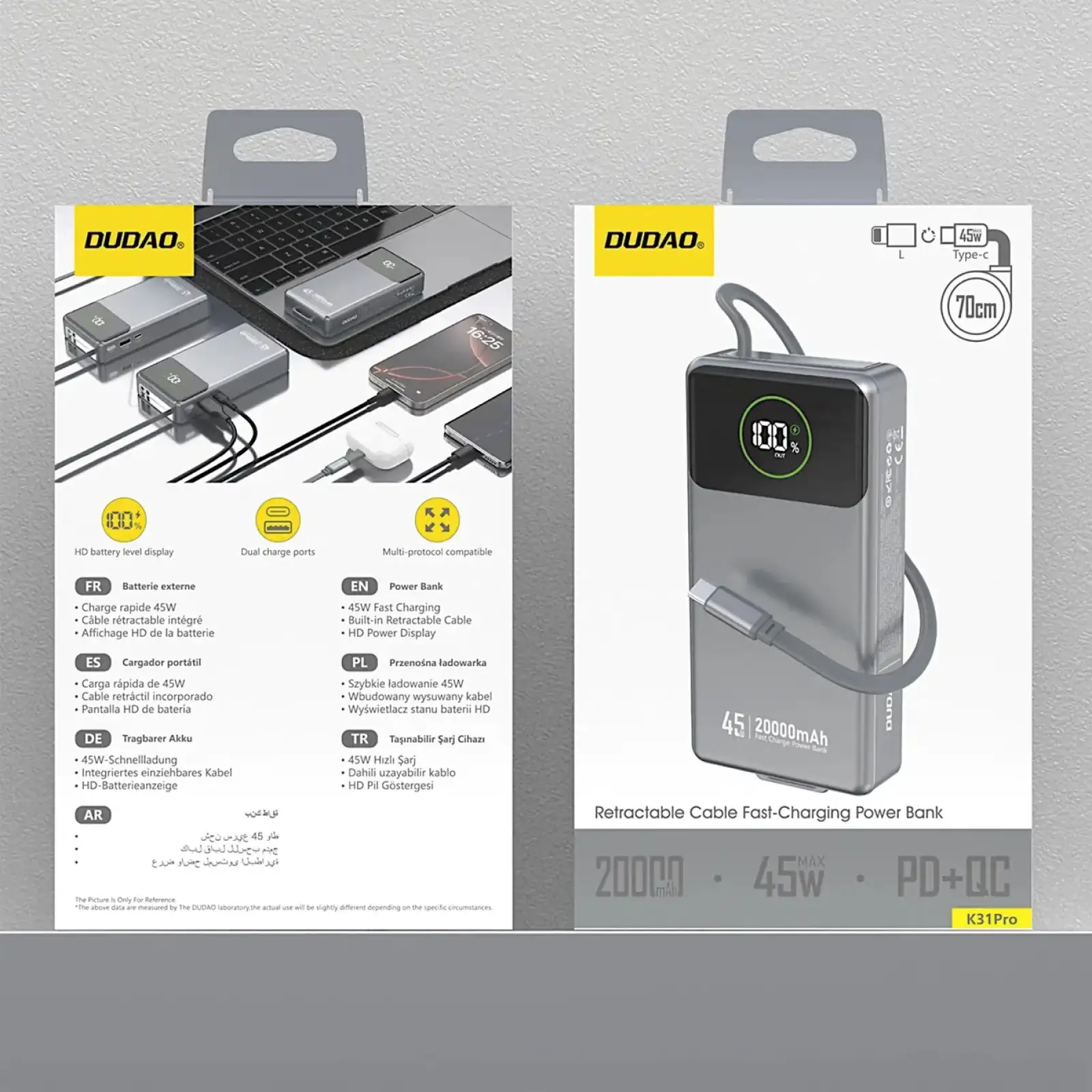 Зовнішній акумулятор Dudao 20000mAh K31 Pro (6977196682010) UA