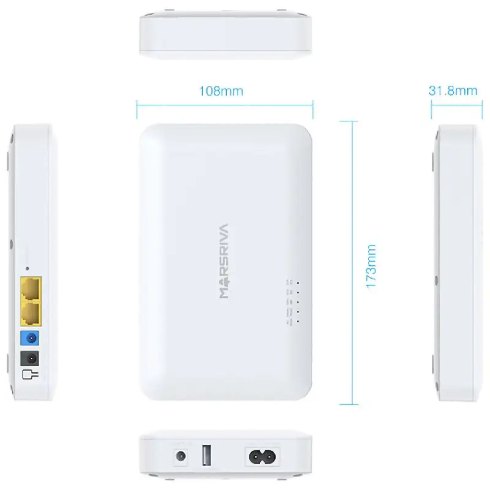 ДБЖ Marsriva DC Router UPS KP6 240VAC 3xDC+PoE24V1A+USB OUT, 2x5V/9V/12V2.5A 18W 10000mAh (KP6_MARSRIVA) UA