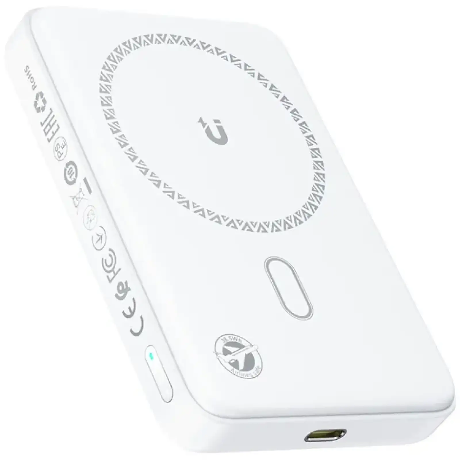 Зовнішній акумулятор Acefast Magnetic Wireless 10000mAh 20W PD,QC 3.0, QI 15W, ультра тонкий, M26 White (6974316285212) UA