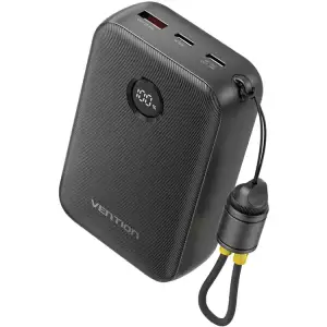 Зовнішній акумулятор Vention 20000mAh 22,5W Fast Charging, USB-A, 2xUSB-C Black (FKBB0-C) UA