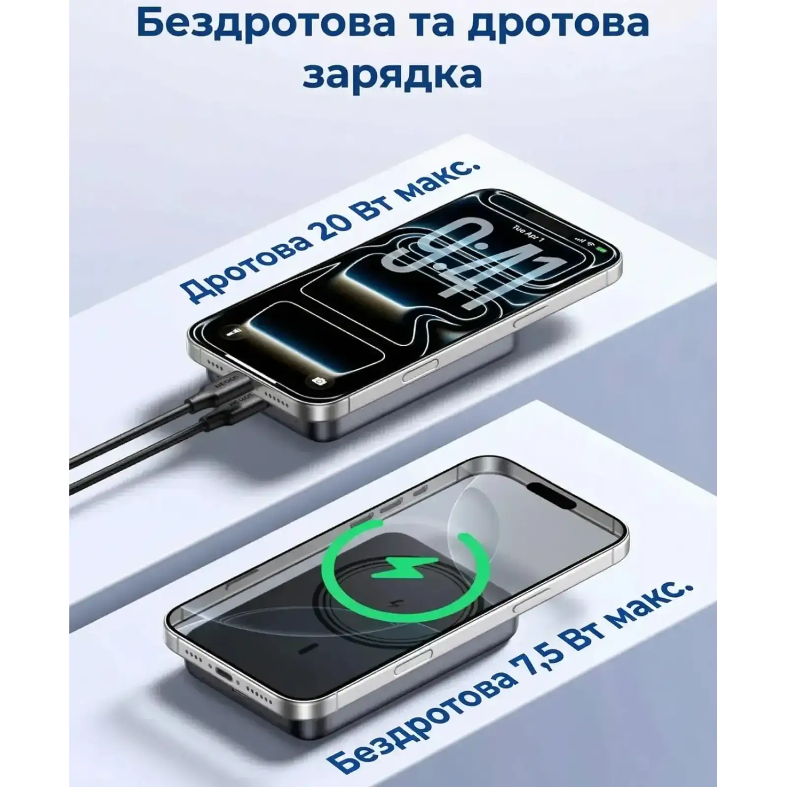 Зовнішній акумулятор Ugreen Magnetic Wireless 10000 mAh 20W USB-C In/Out (PB561) Black (25919) UA
