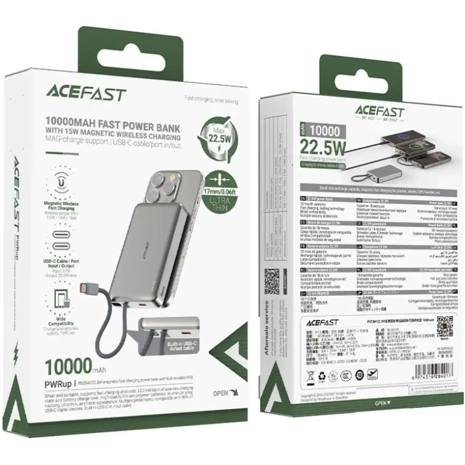 Внешний аккумулятор Acefast Magnetic Wireless (6974316284017) UA