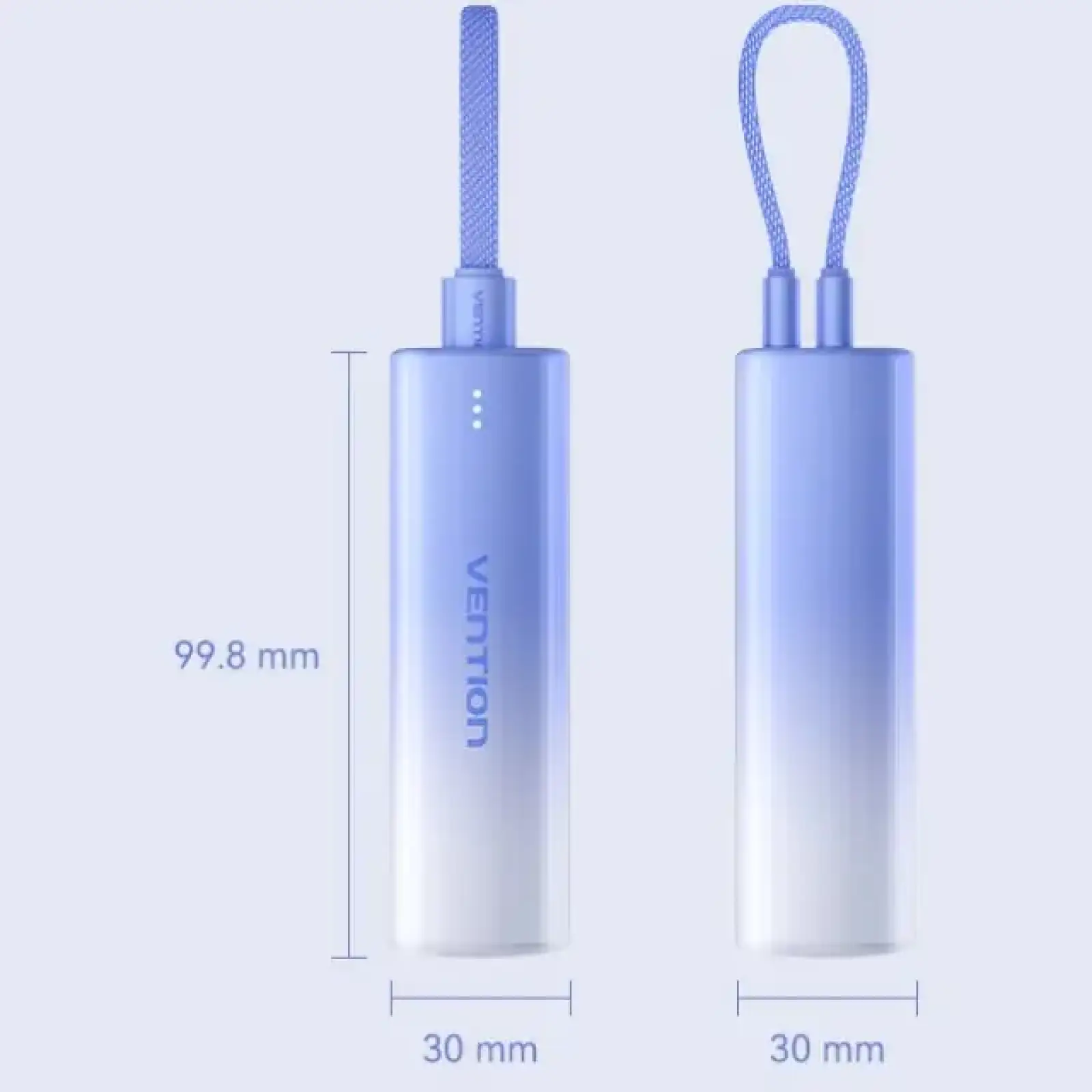 Зовнішній акумулятор Vention 5000mAh 20W PD, USB-C In/Out, Lightning In/Out, with cable, Gradient Blue (FHWL0) UA