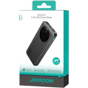 Зовнішній акумулятор Joyroom 10000mAh 12W 2xUSB-A, USB-C In/Out, Black (JR-PBF12) (6956116713256) UA