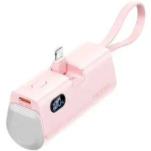 Зовнішній акумулятор Vention 4800mAh 22,5W PD, USB-C In/Out, LED display, with built-in USB-C cable Pink (FHRP0) UA