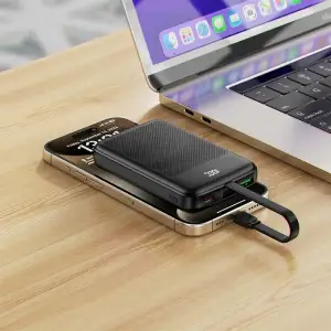 Зовнішній акумулятор Acefast 10000mAh 22.5W PD,QC3.0 2xUSB-C,USB-A, with build Type-C cable, M13 Black (6974316283959) UA