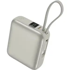 Зовнішній акумулятор Vention 10000mAh 35W PD,Fast Charging,USB-C In/Out , built-in USB-C Cable,LED Display, Beige (FHEN0) UA