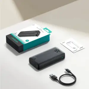 Зовнішній акумулятор Joyroom 20000mAh 22,5W PD,QC3.0, 2xUSB-A, USB-C In/Out Black (JR-PBF16) UA