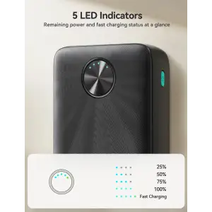Зовнішній акумулятор Joyroom 20000mAh 22,5W PD,QC3.0, 2xUSB-A, USB-C In/Out Black (JR-PBF16) UA