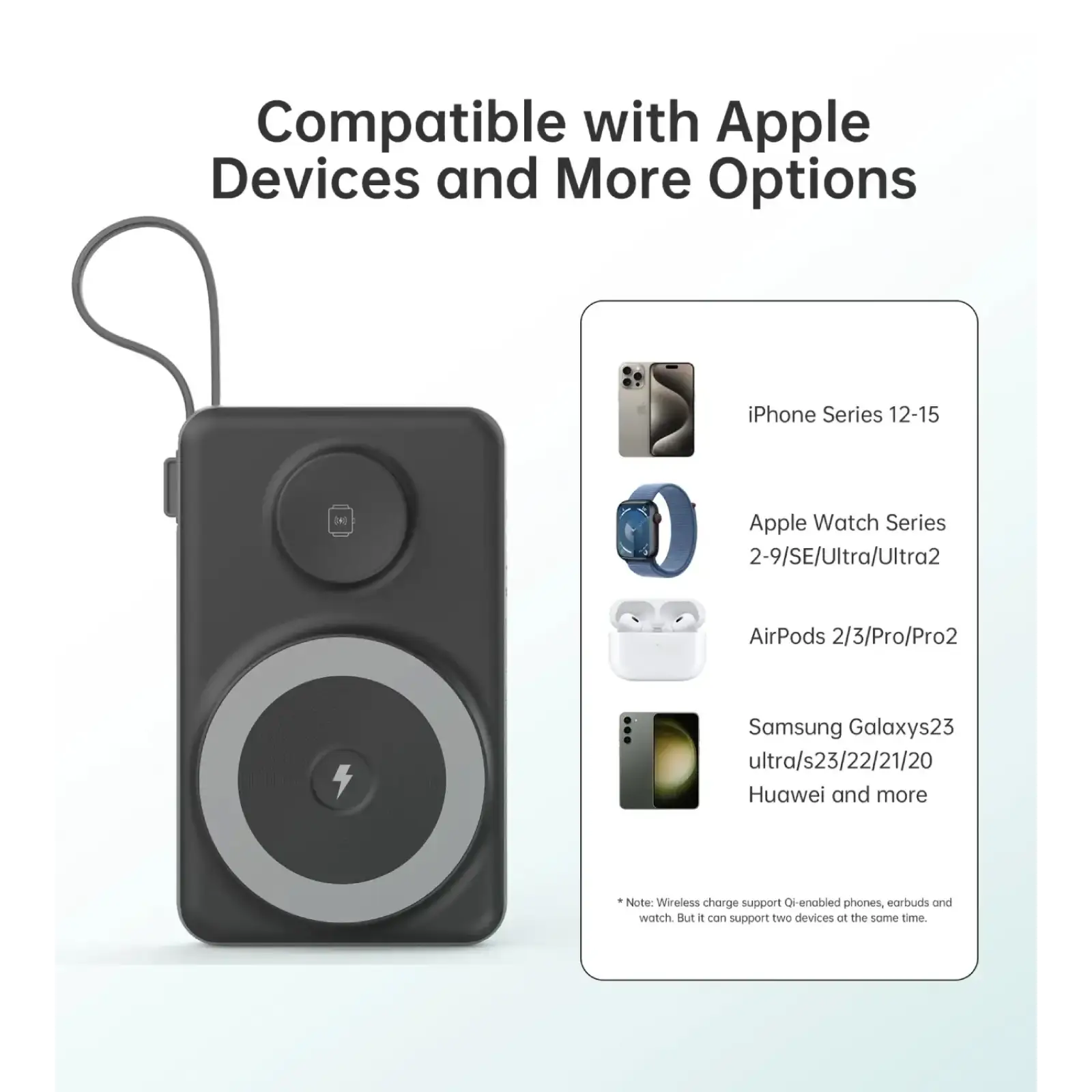 Зовнішній акумулятор Choetech Magnetic Wireless (B695-BK) UA