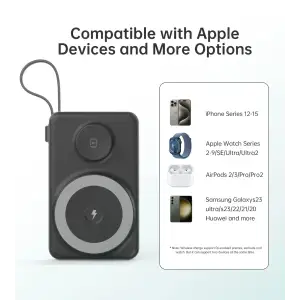 Зовнішній акумулятор Choetech Magnetic Wireless (B695-BK) UA