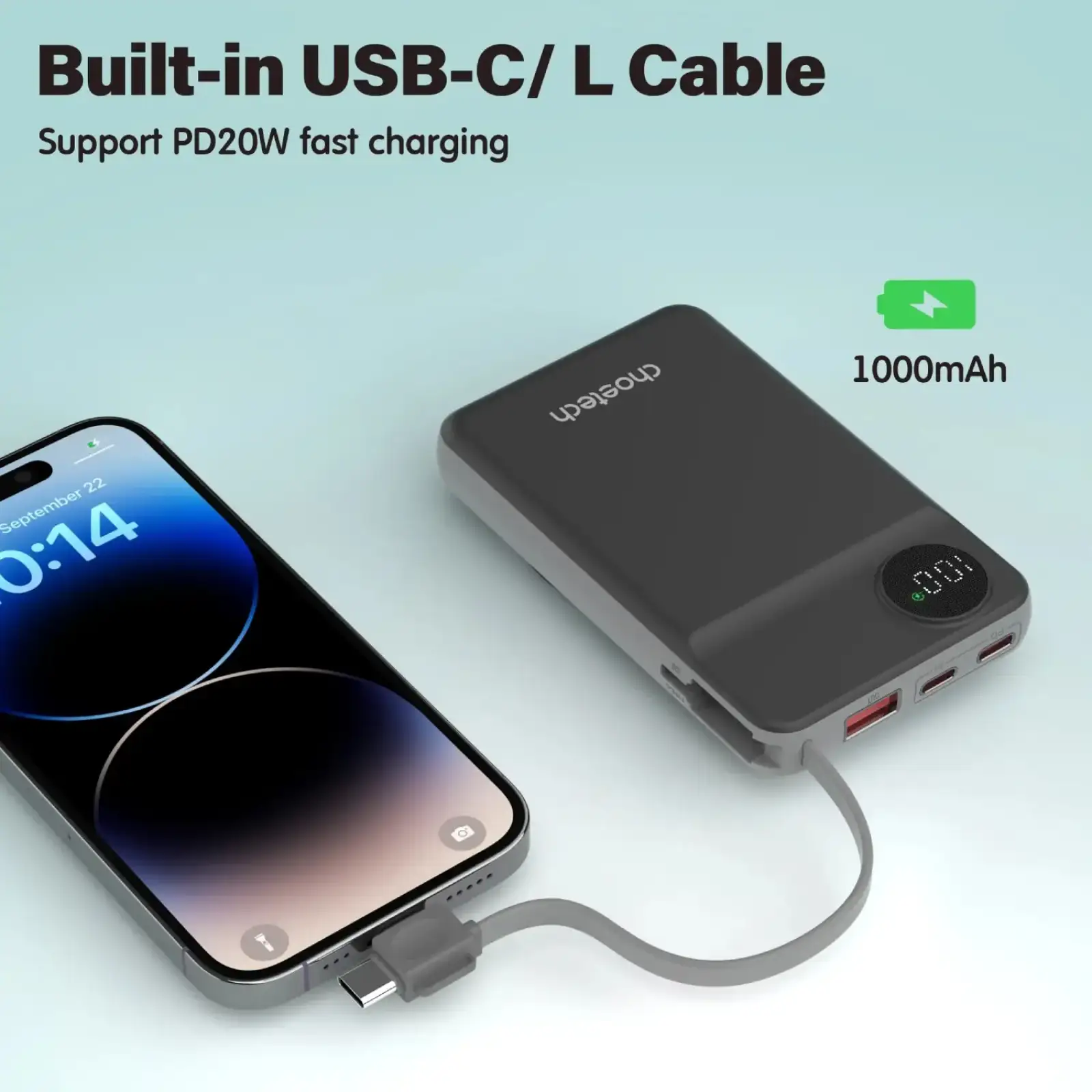 Зовнішній акумулятор Choetech Magnetic Wireless (B695-BK) UA